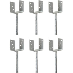 Piquets de clôture 6 pcs Argenté 10x6x30 cm Acier galvanisé Vidaxl