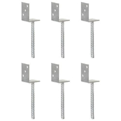 vidaXL Piquets de clôture 6 pcs Argenté 8x6x30 cm Acier galvanisé