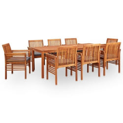vidaXL Ensemble à manger d'extérieur 9 pcs et coussins Acacia solide