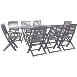 vidaXL Ensemble à manger de jardin 9 pcs Bois d'acacia massif Gris