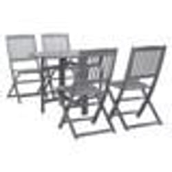 vidaXL Ensemble à manger de jardin 5 pcs Bois d'acacia massif Gris - TU