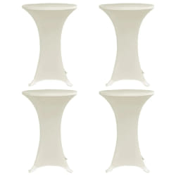 vidaXL Housses élastiques de table Ø 80 cm Crème 4 pcs