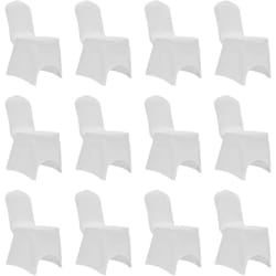 Vidaxl - Housses élastiques de chaise Blanc 12 pcs