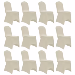 vidaXL Housses élastiques de chaise Crème 12 pcs