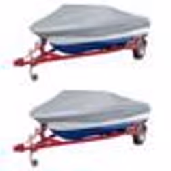 vidaXL Housses de bateau 2 pcs Gris Longueur 427-488 cm Largeur 173 cm - TU