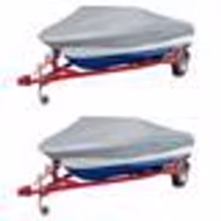 vidaXL Housses de bateau 2 pcs Gris Longueur 427-488 cm Largeur 229 cm - TU
