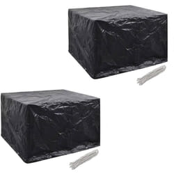 Vidaxl - Housses de salon de jardin 2 pcs Rotin 8 œillets 113x113 cm