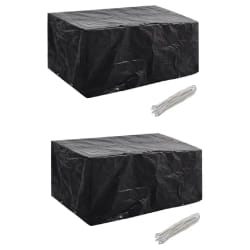 vidaXL Housses de salon de jardin 2 pcs Rotin 8 œillets 180 x 140 cm - TU