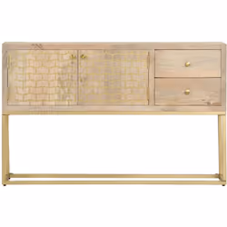 Notre buffet se caractérise par une finition dorée et ajoutera une touche de luxe à votre espace de vie. Le buffet est fait e ...