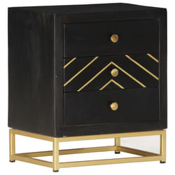 VidaXL 286517 Table de nuit et table de chevet Noir, Or