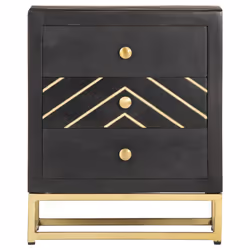 VidaXL 286517 Table de nuit et table de chevet Noir, Or