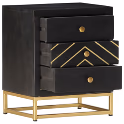 VidaXL 286517 Table de nuit et table de chevet Noir, Or