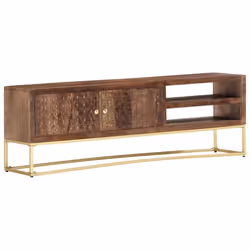 vidaXL Meuble TV 138x30x46 cm Bois massif de manguier - TU