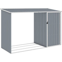 Vidaxl - Abri à bois de jardin Gris 245x98x159 cm Acier galvanisé