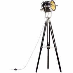 Illuminez votre espace de vie avec notre lampadaire à trépied de style rétro ! Cette lampe spot au design vintage est un accr ...