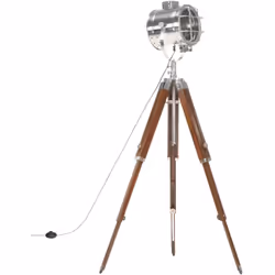 Illuminez votre espace de vie avec notre lampadaire à trépied de style rétro ! Cette lampe spot au design vintage est un accr ...