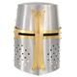 vidaXL Casque de chevalier croisé antique pour GN Argenté Acier