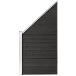 Panneau de clôture wpc 95x(105-180) cm Gris