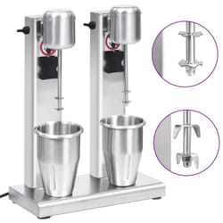 Vidaxl - Mélangeur de milkshake avec deux coupelles Acier inoxydable 2 l