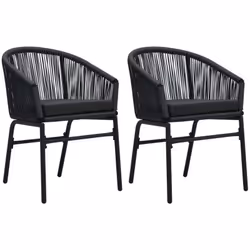 VidaXL 48135, Terrace, Siège rembourré, Fer, Acier, Noir, Polyester, 580 mm