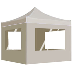 vidaXL Tente de réception pliable avec parois Aluminium 2x2 m Crème