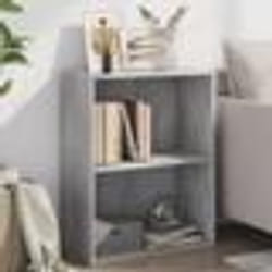 vidaXL Bibliothèque à 2 niveaux gris béton bois d'ingénierie