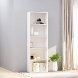 Bibliothèque à 5 niveaux Blanc 60x30x189 cm Bois d'ingénierie - Vidaxl