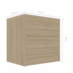 VidaXL 801041 Table de nuit et table de chevet Chêne - Vue supplémentaire 6
