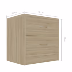 VidaXL 801042 Table de nuit et table de chevet Chêne - Vue supplémentaire 7