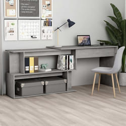 Vidaxl - Bureau d'angle Gris béton 200x50x76 cm Bois d'ingénierie
