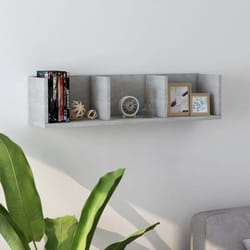 Tagère murale à cd Gris béton 75x18x18 cm Bois d'ingénierie Vidaxl