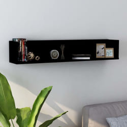 Vidaxl - tagère murale à cd Noir 100x18x18 cm Bois d'ingénierie