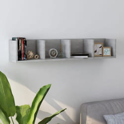 Tagère murale à cd Gris béton 100x18x18 cm Bois d'ingénierie Vidaxl