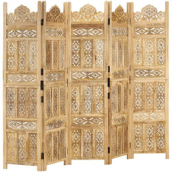vidaXL Cloison de séparation 5 panneaux 200x165 cm Bois de manguier