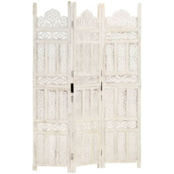 Vidaxl - Cloison de séparation 3 panneaux Blanc 120x165 cm Bois manguier