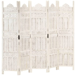 Vidaxl - Cloison de séparation 5 panneaux Blanc 200x165 cm Bois manguier
