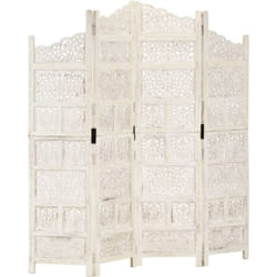 Vidaxl - Cloison de séparation 4 panneaux Blanc 160x165 cm Bois manguier