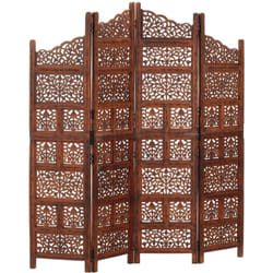 Cloison de séparation 4 panneaux Marron 160x165cm Bois manguier vidaXL