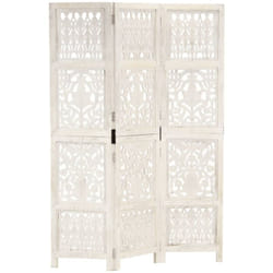 Vidaxl - Cloison de séparation 3 panneaux Blanc 120x165 cm Bois manguier