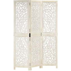 Vidaxl - Cloison de séparation 3 panneaux Blanc 120x165 cm Bois manguier