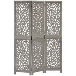Vidaxl - Cloison de séparation 3 panneaux Gris 120x165 cm Bois manguier