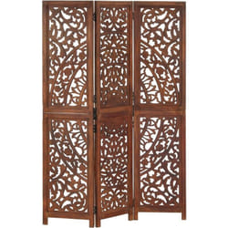 Vidaxl - Cloison de séparation 3 panneaux Marron 120x165cm Bois manguier