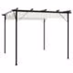vidaXL Pergola avec toit rétractable Blanc crème 3 x 3 m Acier - TU