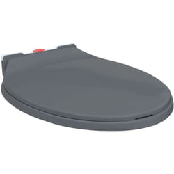 Siège de toilette à fermeture en douceur Gris Ovale Vidaxl
