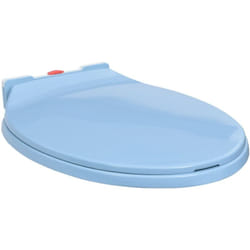 Siège de toilette à fermeture en douceur Bleu Ovale Vidaxl