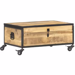 Cette table passe sur quatre roues sera un ajout unique à votre pièce. Sa construction en bois massif la rend stable et fiabl ...