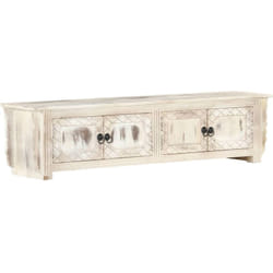 Vidaxl - Meuble tv Blanc 140x30x35 cm Bois massif de manguier