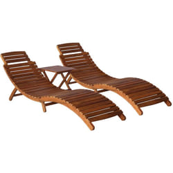 Vidaxl - Ensemble de 2 longs châtiments de soleil en bois robuste avec table