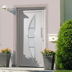 vidaXL Porte d'entrée 108x200 PVC - Blanc