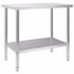 vidaXL Table de travail de cuisine 100x60x85 cm Acier inoxydable
